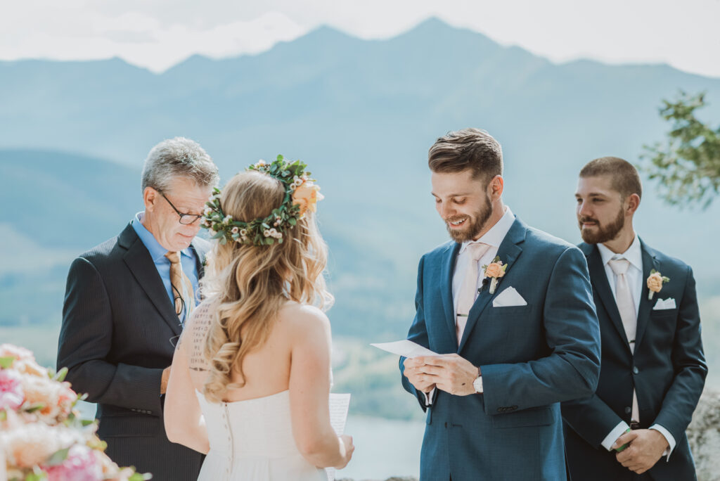 Sapphire Point Dillion Colorado outdoor mountain lake trail nature candid fun loving wedding picture | From the Hip Photo Denver portrait photography 