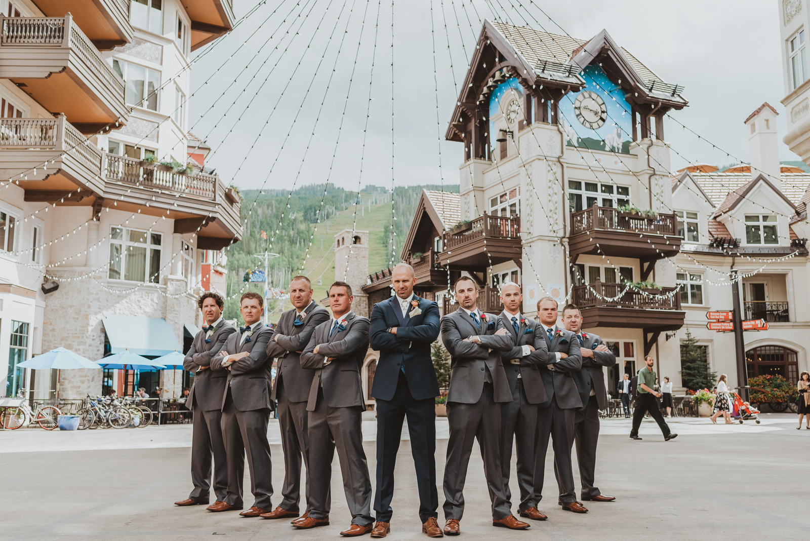 Scenic view of Vail Village with charming European-style architecture and mountain backdrop