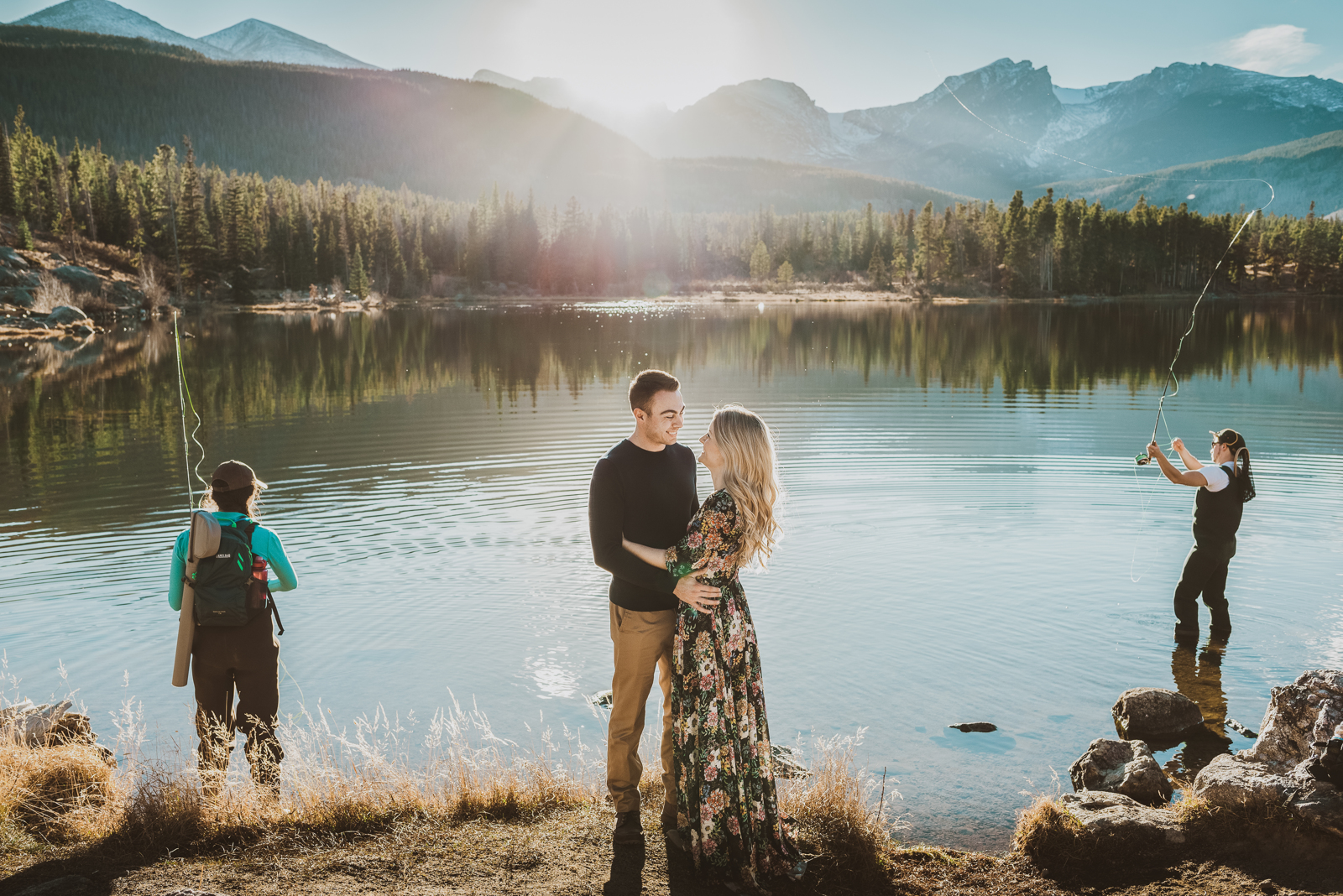 Mountain elopement photography golden hour