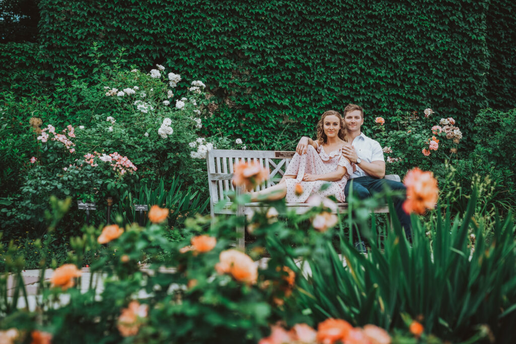 Denver Botanic Gardens Outdoor nature fun candid romantic engagement picture | From the Hip Photo Portrait Photography
