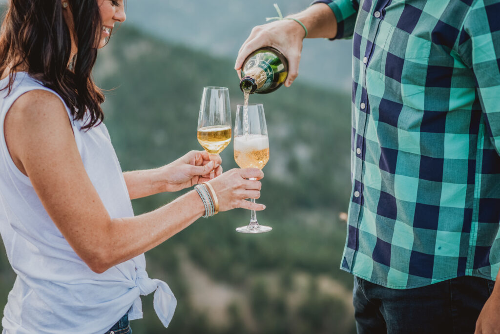 Lost Gulch Overlook Boulder Colorado outdoor mountain views fun candid romantic engagement pictures | From the Hip Photo portrait photography 