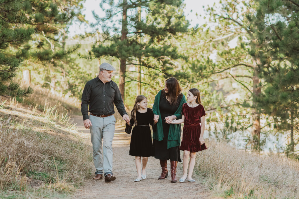 Evergreen Lake House outdoor lake nature trail adventurous candid fun family picture | From the Hip Photo Denver Colorado portrait photography
