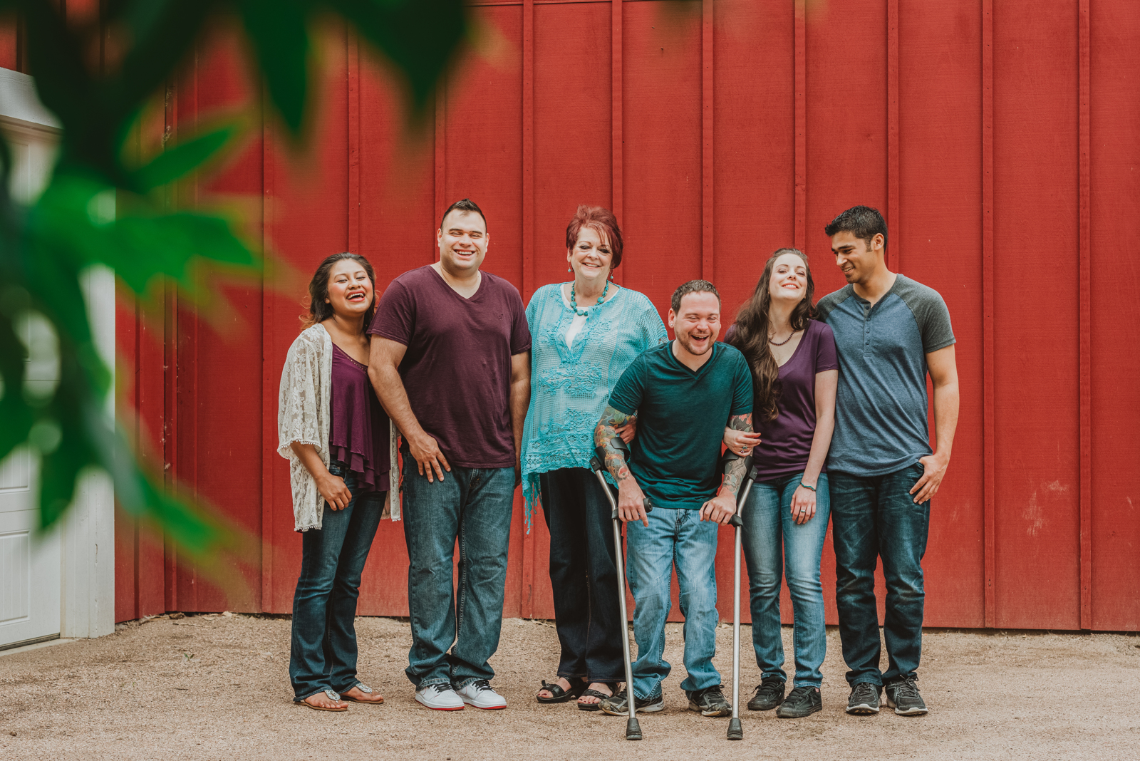 Family portrait session in Hudson Gardens with everyone laughing and engaged together