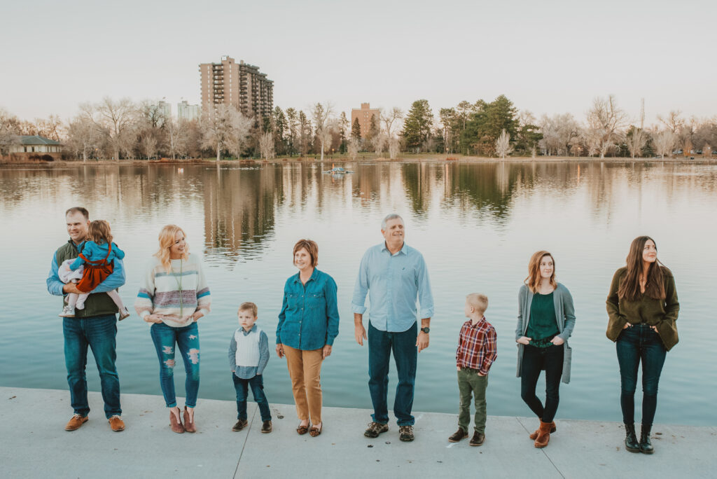 Washington Park Denver Colorado Outdoor Lake nature park candid fun loving family picture | From the Hip Photo portrait photography