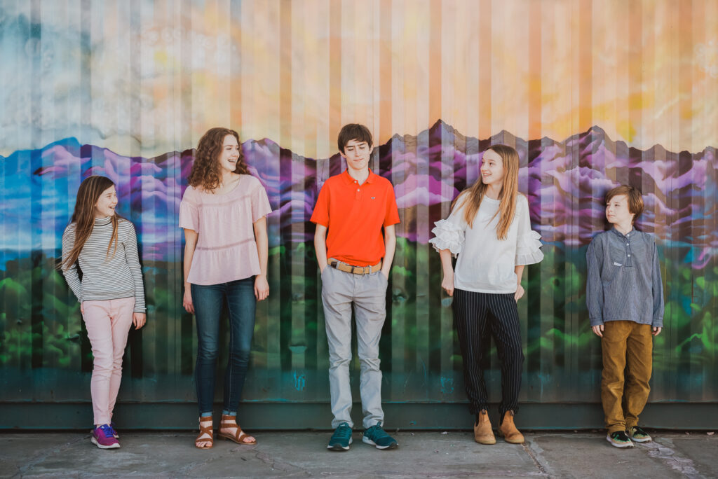 Stanley Marketplace indoor outdoor urban colorful fun candid outgoing family picture | From the Hip Photo Denver Colorado portrait photography