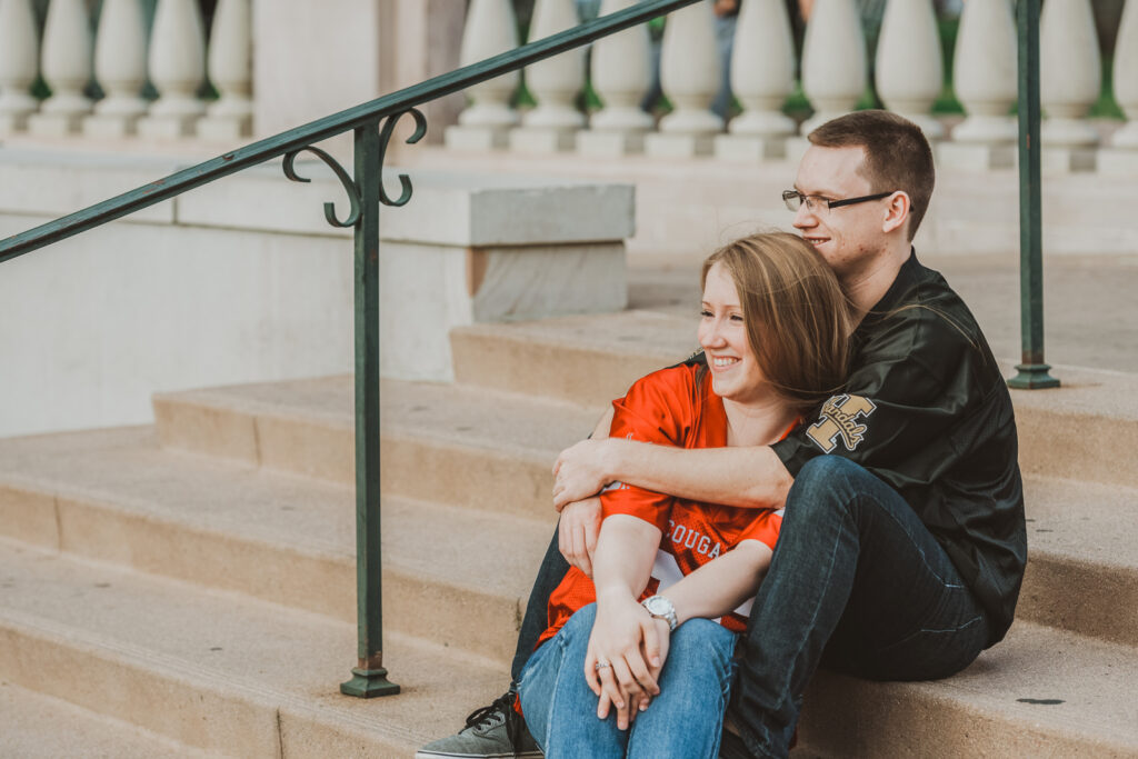 Downtown Civic Center Denver Courthouse outdoor fun candid engagement picture | From the Hip Photo Denver Colorado portrait photography 