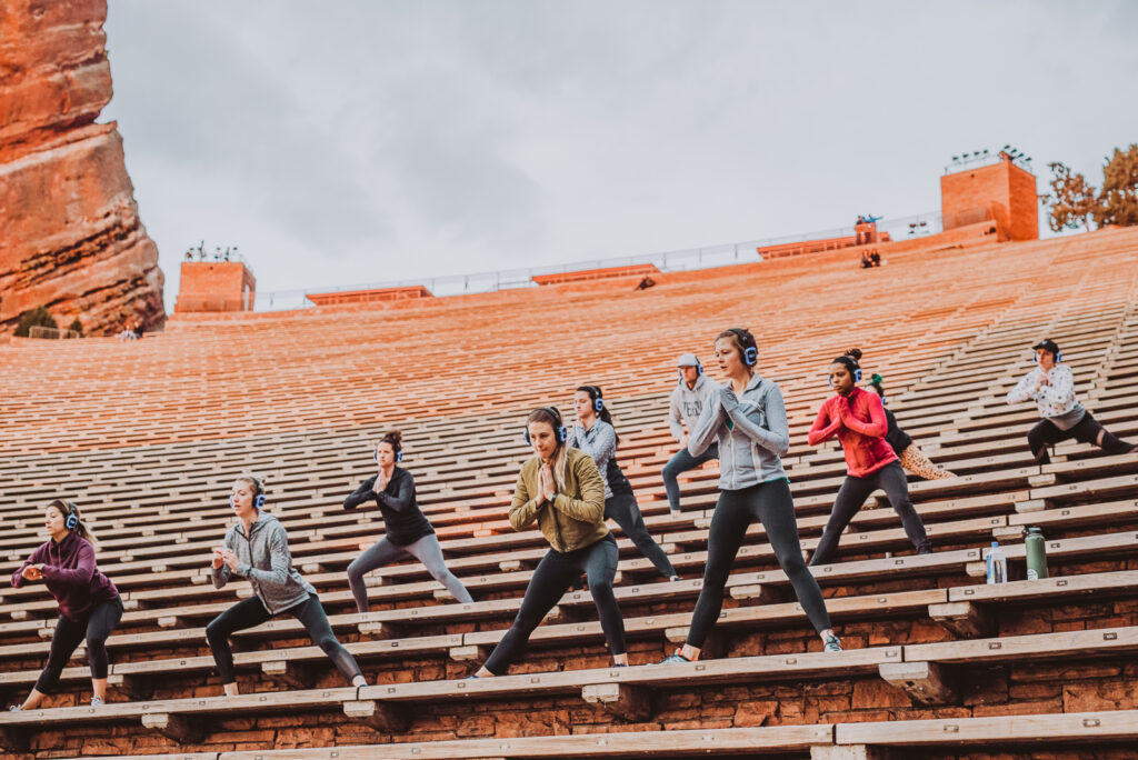 Red Rocks Park and Amphitheater outdoor park nature venue fun candid branding picture | From the Hip Photo portrait photography  