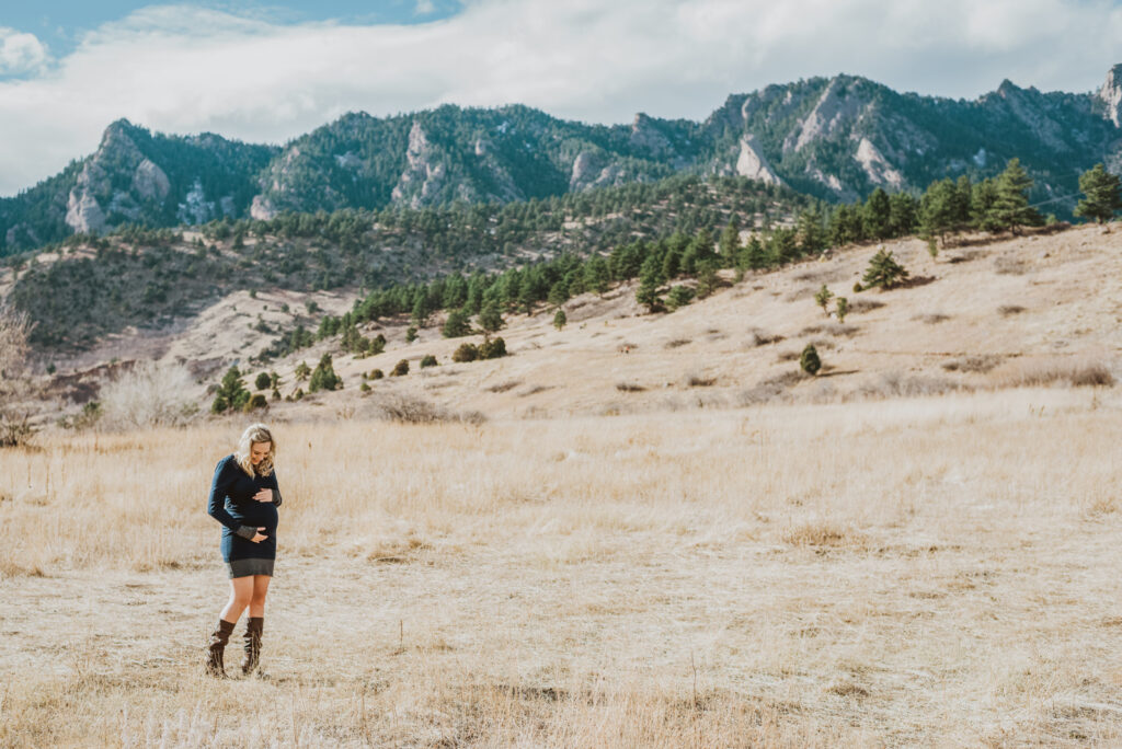 S. Mesa Trail and Eldorado Canyon outdoor nature trail candid fun maternity family picture | From the Hip Photo portrait photography 