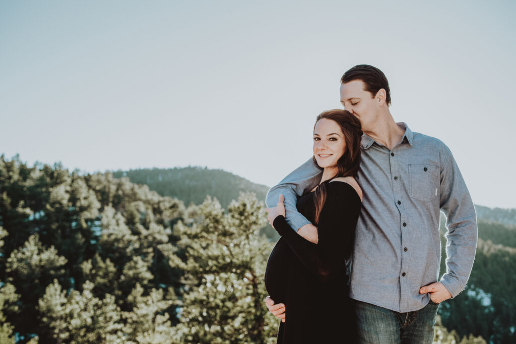 Lost Gulch Overlook Boulder Colorado outdoor mountain views fun candid romantic engagement pictures | From the Hip Photo portrait photography 