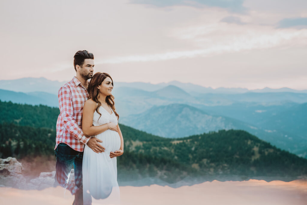 Lost Gulch Overlook Boulder Colorado outdoor mountain views fun candid maternity family pictures | From the Hip Photo portrait photography 