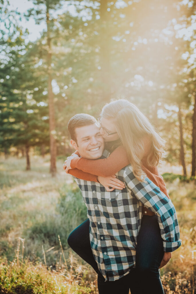 Lost Gulch Overlook Boulder Colorado outdoor mountain views fun candid romantic engagement pictures | From the Hip Photo portrait photography 