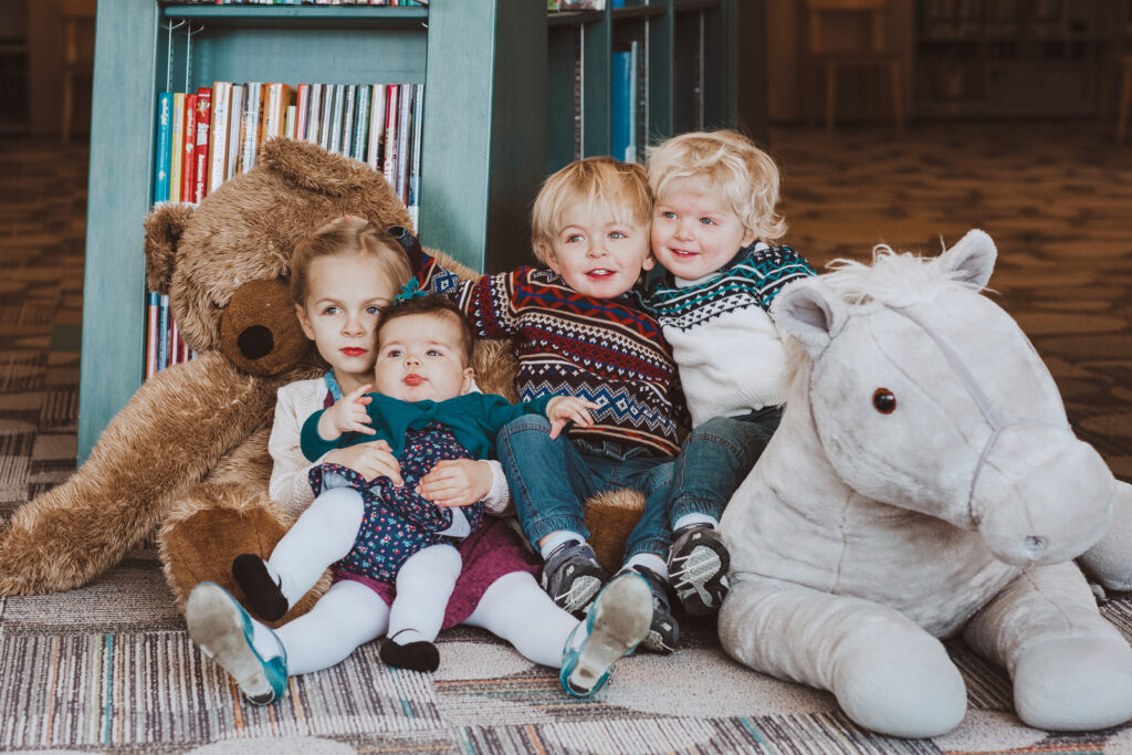 Downtown Civic Center Denver Library indoor fun candid family picture | From the Hip Photo Denver Colorado portrait photography 