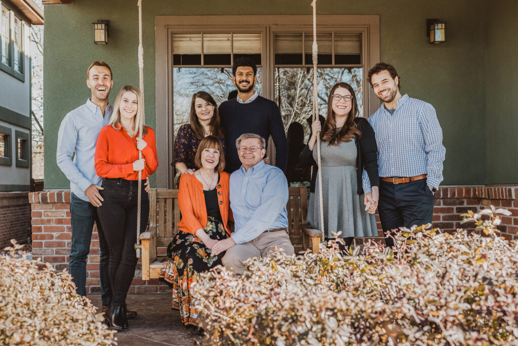 Photo Sessions at Home Private Space Porch Outdoor Fun Candid Family Picture | From the Hip Photo Denver Colorado Portrait Photography 