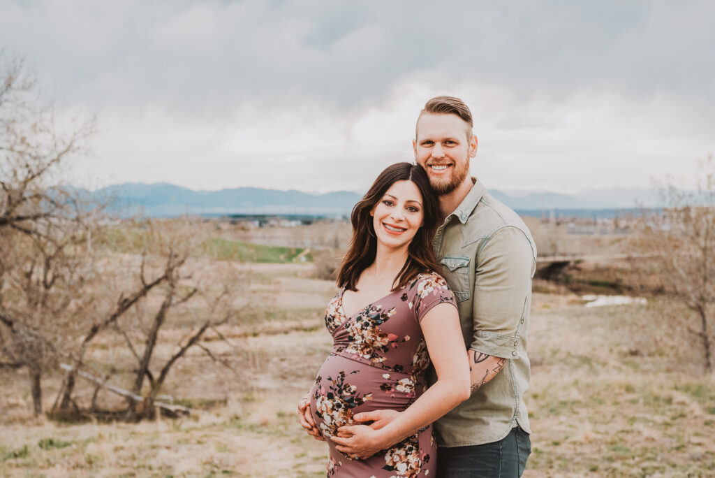 Stanley Marketplace indoor outdoor urban colorful fun candid outgoing family maternity picture | From the Hip Photo Denver Colorado portrait photography