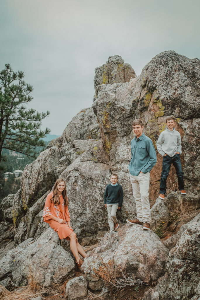 Lost Gulch Overlook Boulder Colorado outdoor mountain views fun candid family pictures | From the Hip Photo portrait photography 