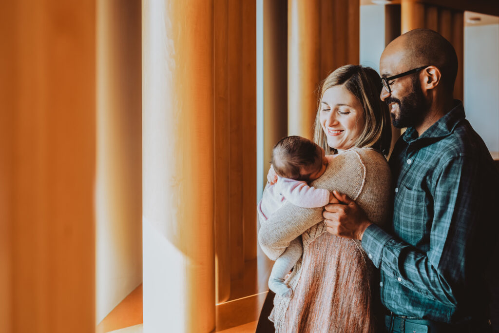 Downtown Civic Center Denver Library indoor fun candid family picture | From the Hip Photo Denver Colorado portrait photography 
