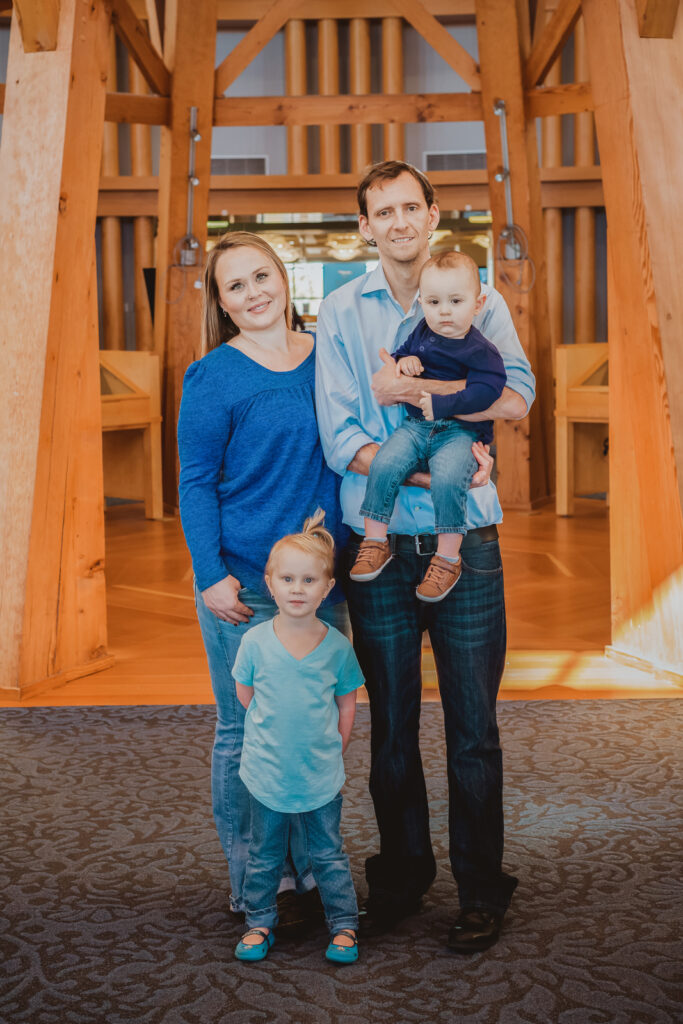 Downtown Civic Center Denver Library indoor fun candid family picture | From the Hip Photo Denver Colorado portrait photography 
