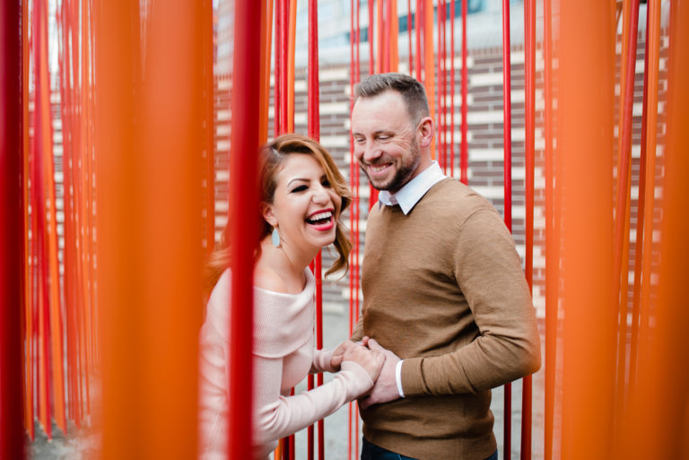 Downtown Denver engagement photography in RiNo Arts District by From the Hip Photo