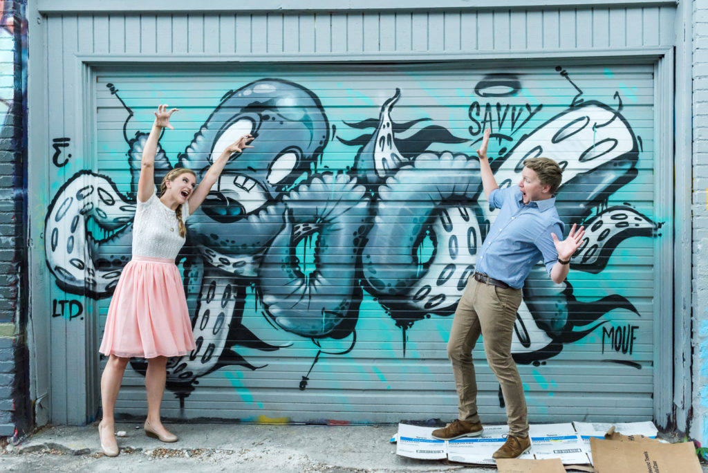 Expert tips to plan fun downtown Denver engagement photos RiNo romantic engagement picture | From the Hip Photo Denver Colorado portrait photography 