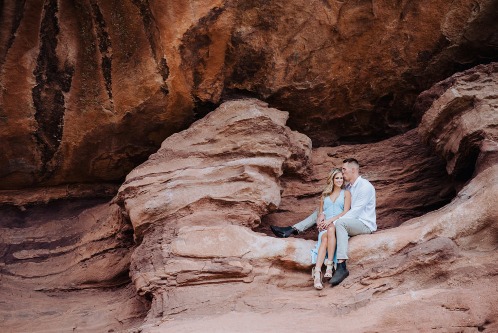 Tips to Plan Engagement Photos in the Mountains Near Denver Romantic Couple picture Red Rocks | From the Hip Photo Portrait Photography