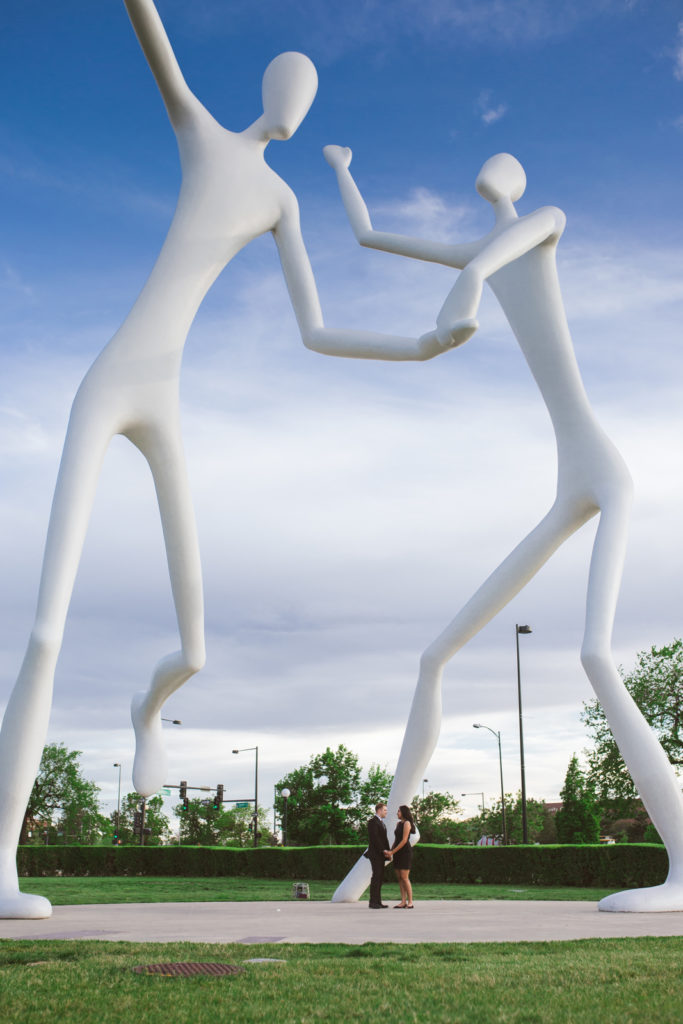 Expert tips to plan fun downtown Denver engagement photos Denver Performing Arts Center romantic engagement picture | From the Hip Photo Denver Colorado portrait photography 