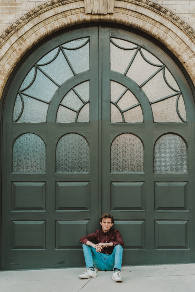Downtown Denver Dairy Block outdoor urban fun candid loving senior portrait picture | From the Hip Photo Denver portrait photography 