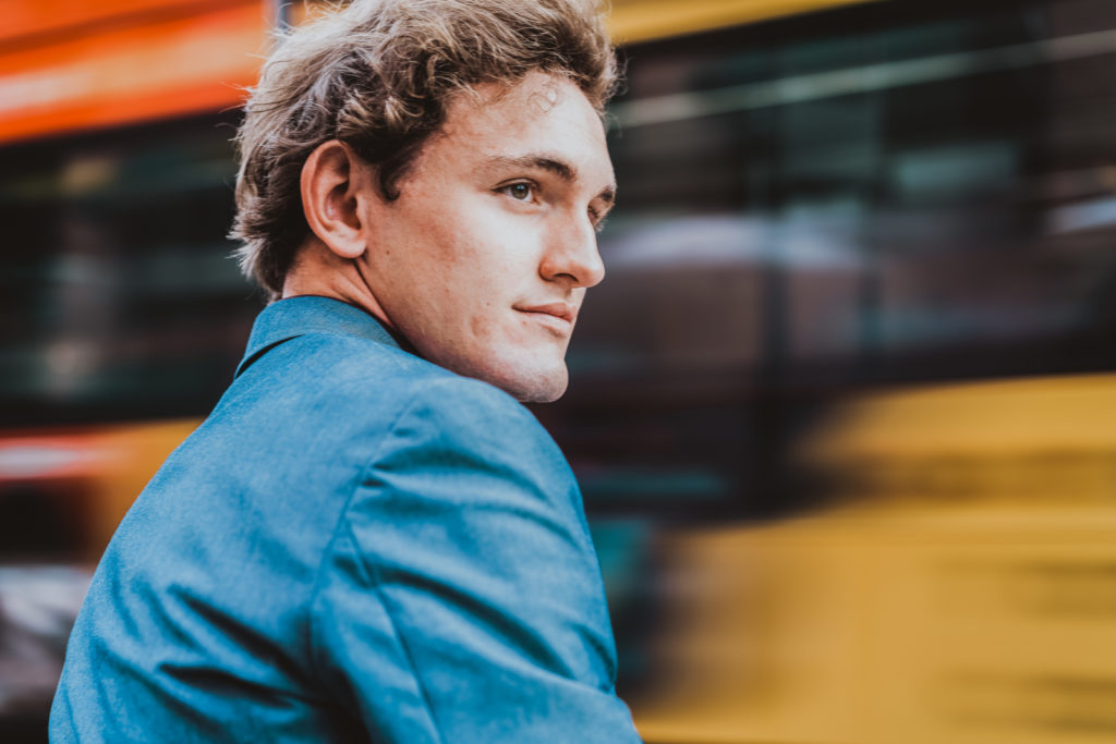 Downtown Denver Dairy Block outdoor urban fun candid loving senior portrait picture | From the Hip Photo Denver portrait photography 