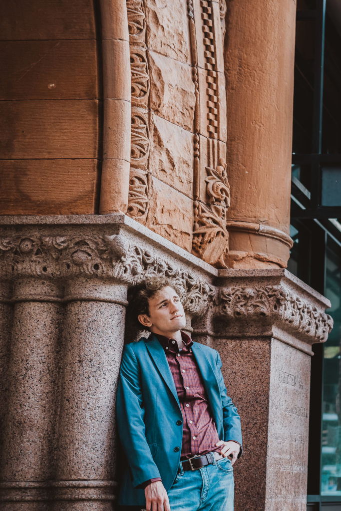Downtown Denver Dairy Block outdoor urban fun candid loving senior portrait picture | From the Hip Photo Denver portrait photography 