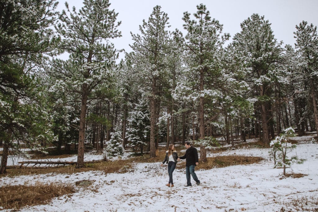 Tips to Plan Engagement Photos in the Mountains Near Denver Romantic Couple picture Chautauqua Park | From the Hip Photo Portrait Photography
