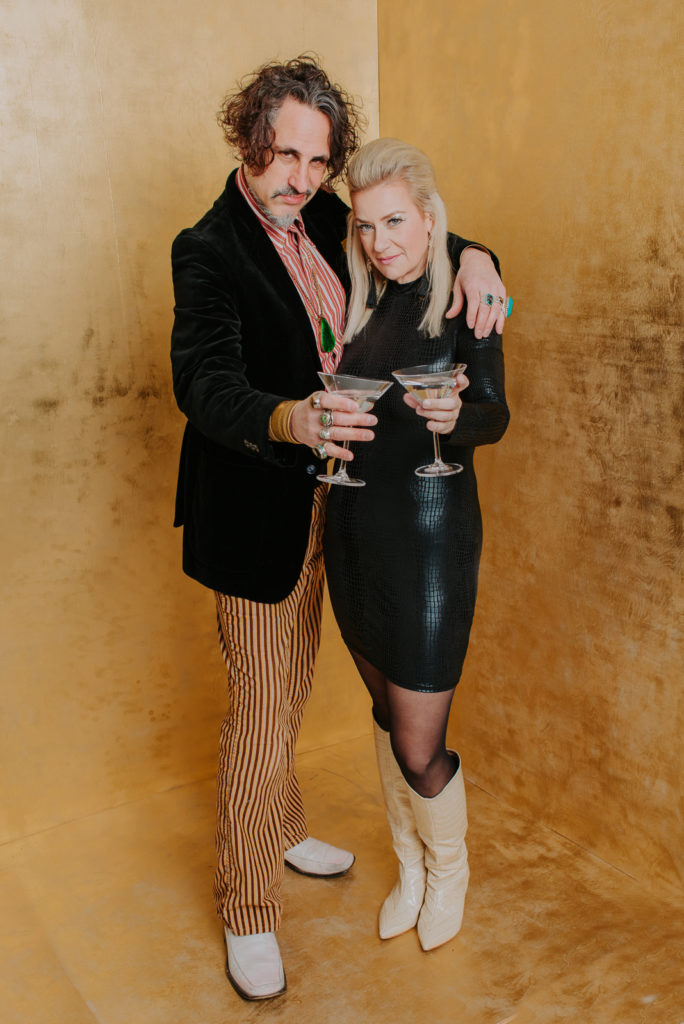 Business Photography | Spy bar owner and artist toast champagne saucers | Portrait Photography | Factory Five Five  