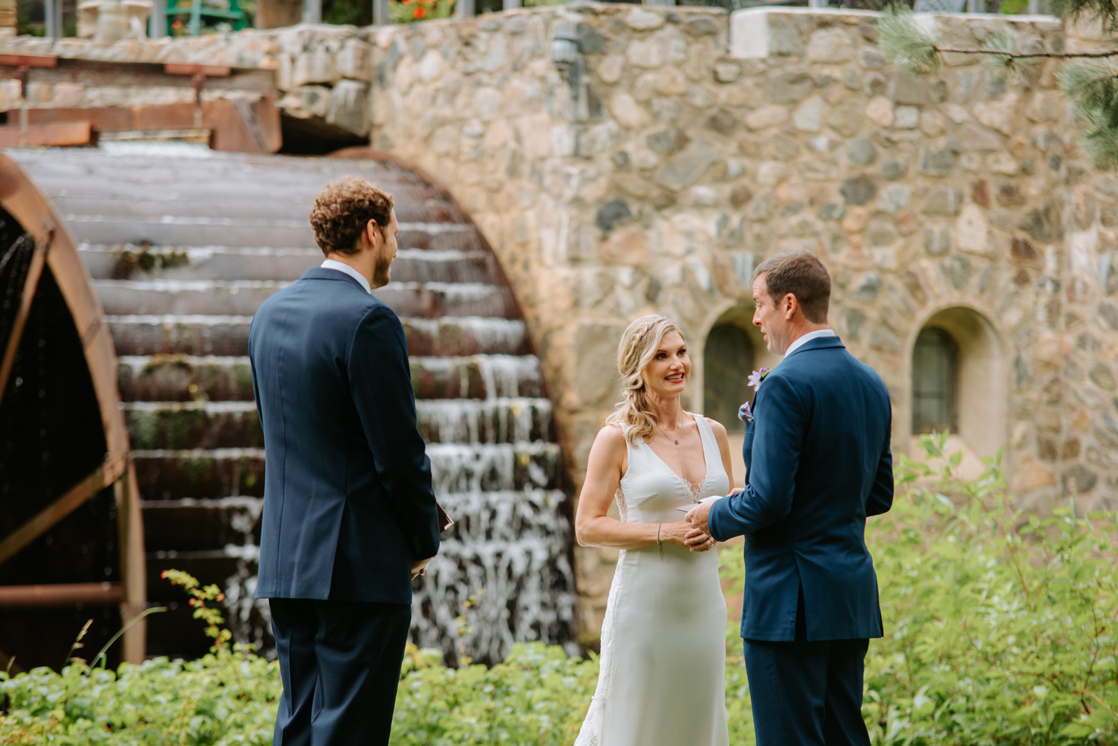 Wedding guests at Dunafon Castle reception