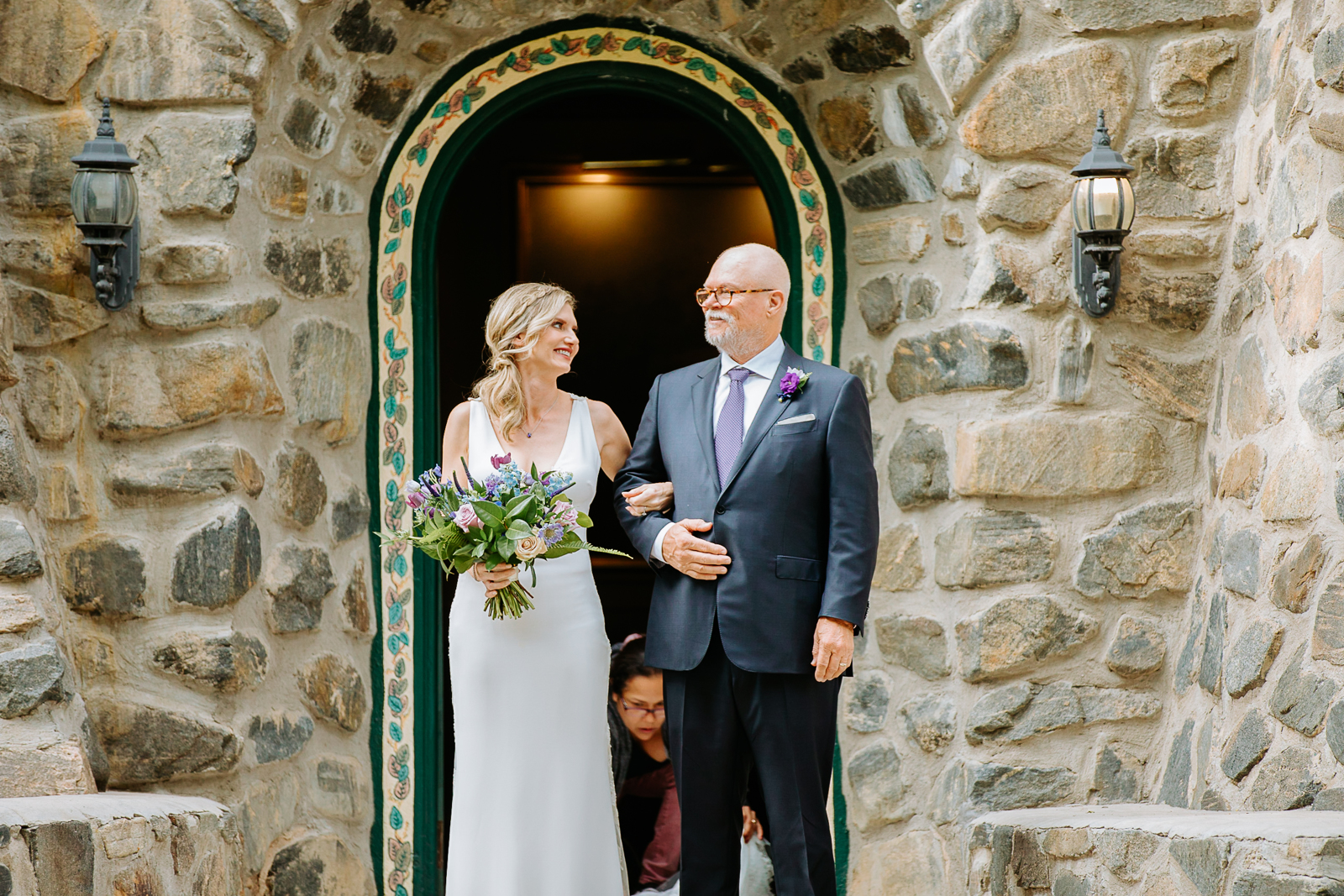 Dunafon Castle wedding reception with mountain views