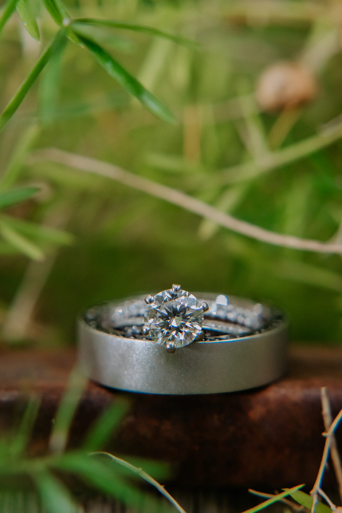 Wedding photos | Close up of wedding ring | Denver Botanical gardens