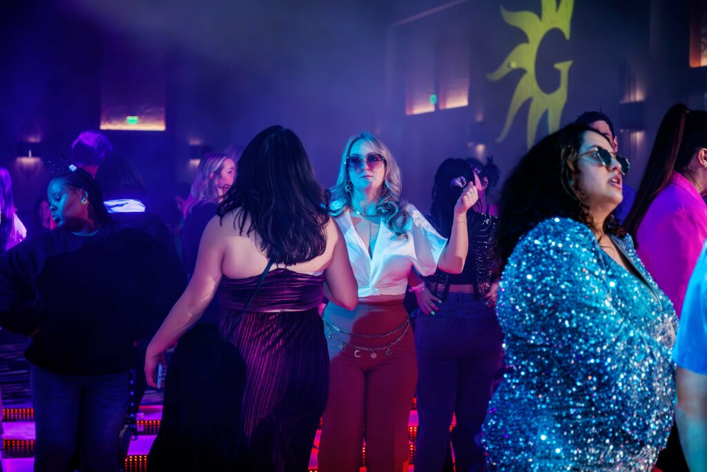 Insanely colorful fun disco party at the Gaylord