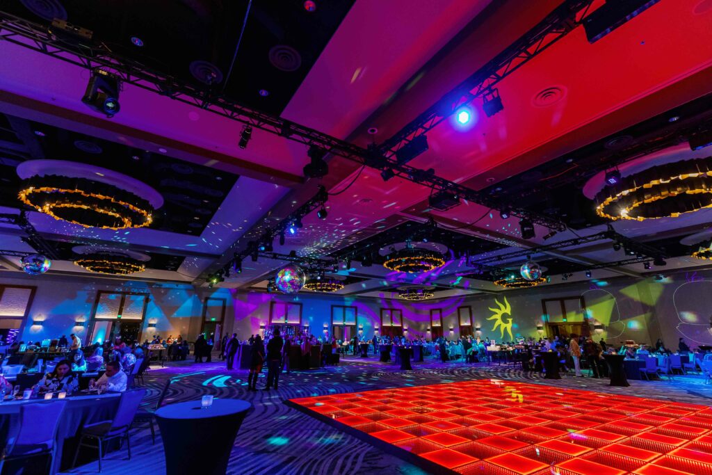 Insanely colorful fun disco party at the Gaylord