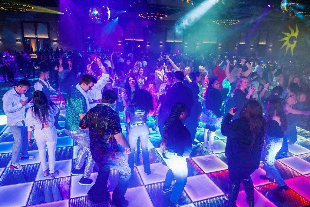 Insanely colorful fun disco party at the Gaylord
