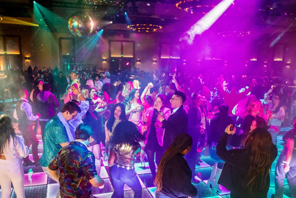 Insanely colorful fun disco party at the Gaylord
