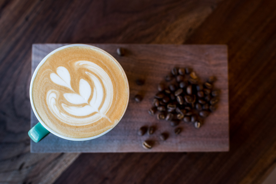 Close-up coffee drink photography with natural lighting