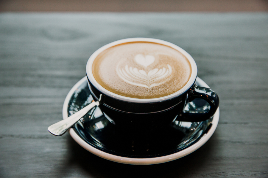 Barista preparing drinks during a professional photo session
